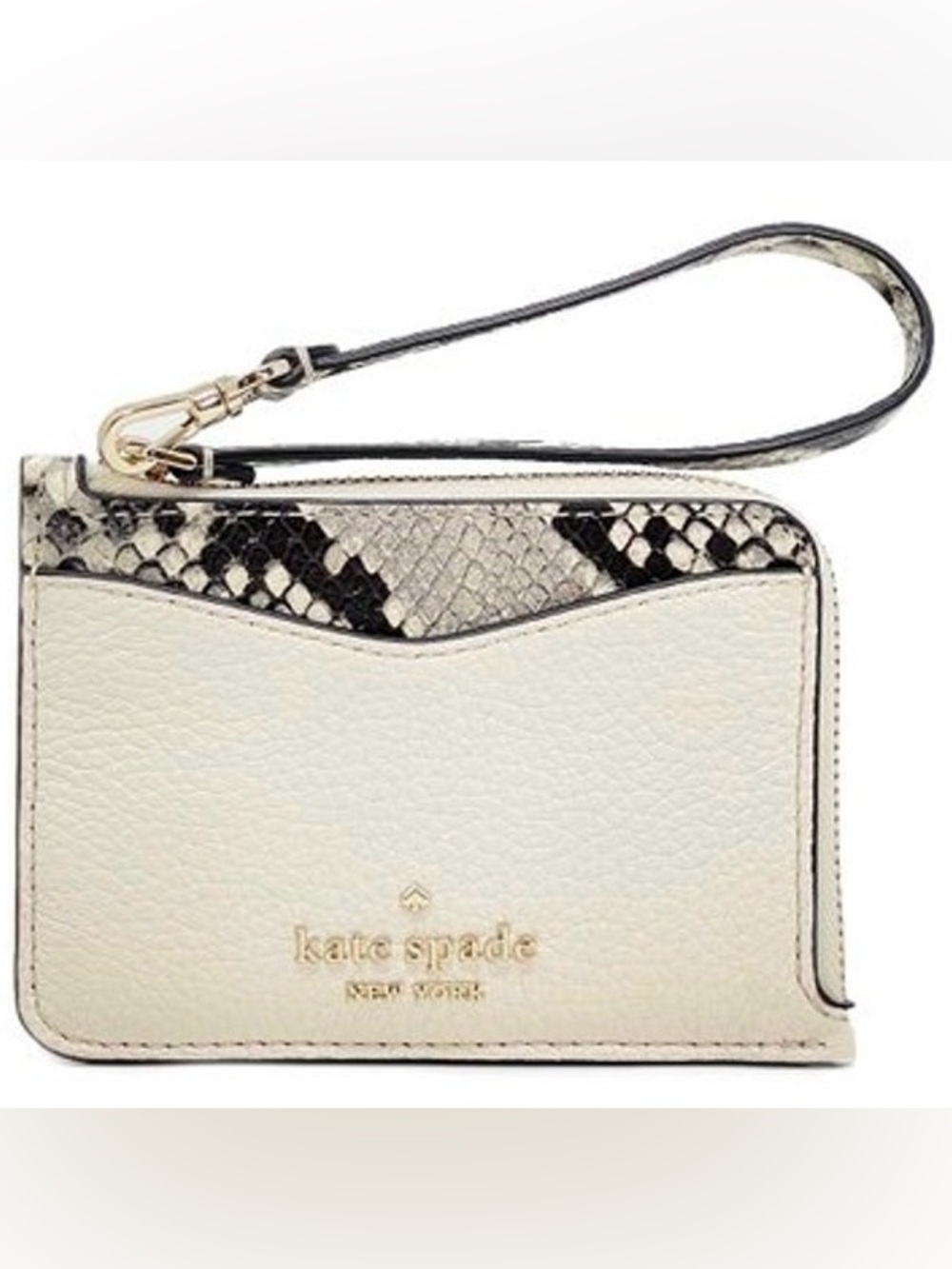 Kate Spade Leila Mixed Materials Leather L-Zip Card Holder